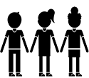 Youth and Teen Programs and Services Icon - A Figure of a boy and a girl standing side by side