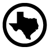 TexShare Icon - A Circle with a Shape of Texas in the Center